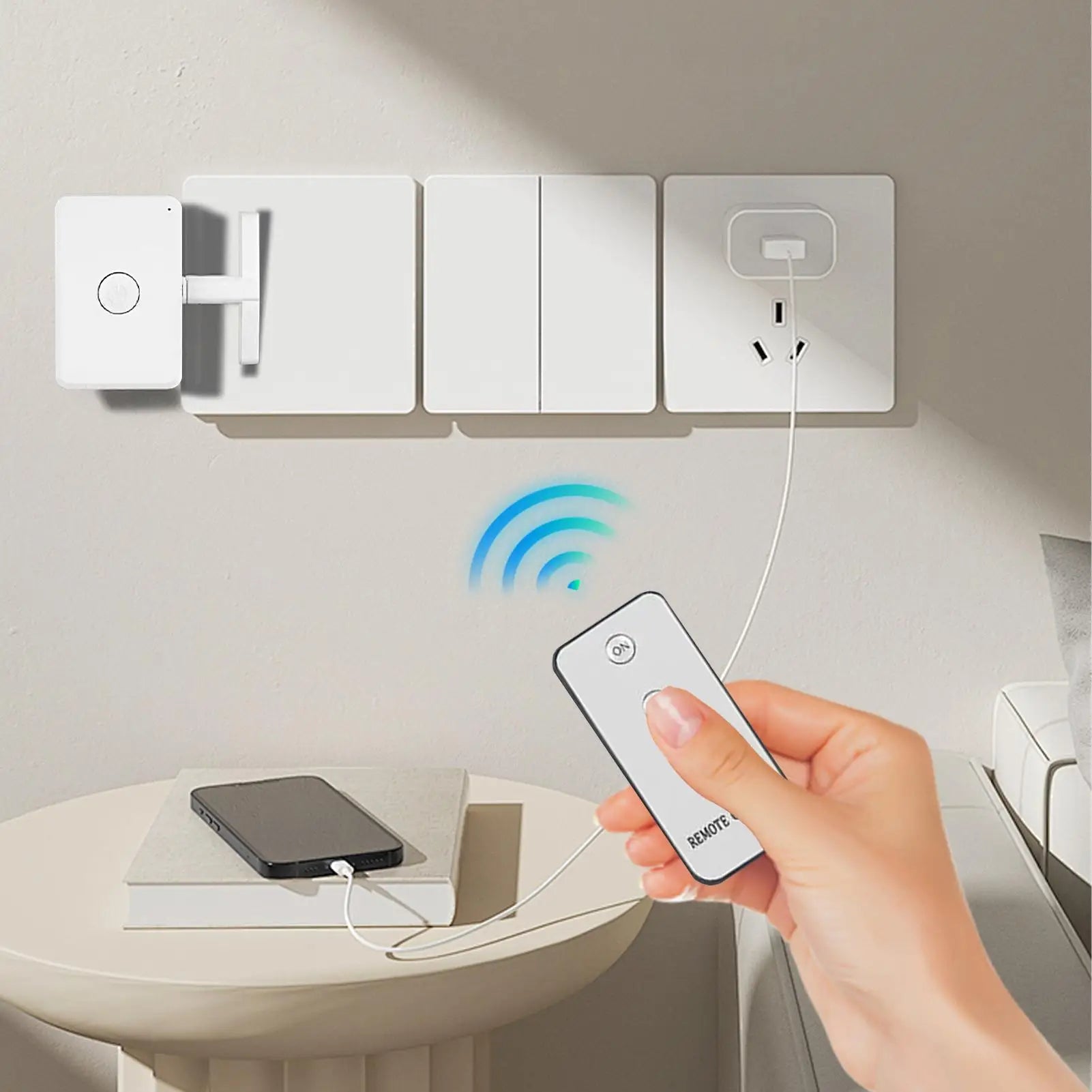 Wireless Remote Light Switch Button Pusher – Rechargeable Smart Switch Controller, 10m Range