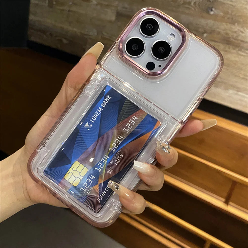 Clear Card Holder Phone Case – Shockproof Wallet Case for iPhone