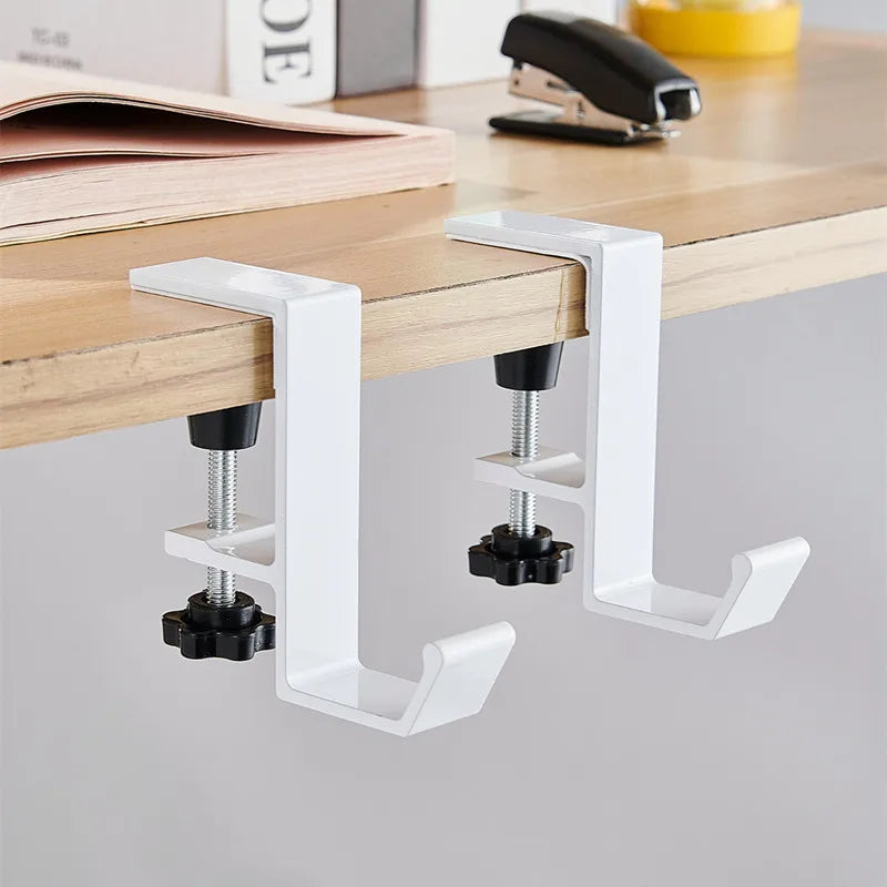 Adjustable Desk Edge Hook – Headset, Backpack & Bag Hanger for Desks (1 or 2 Pack)