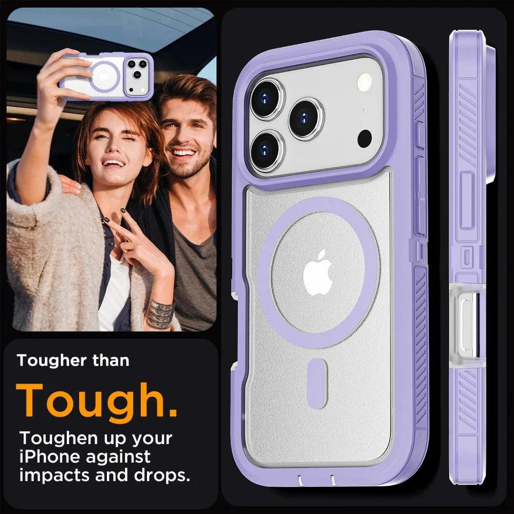Matte Clear Magnetic Case for iPhone 13–18 Series – Anti-Slip Protective Cover with MagSafe Compatibility & Wireless Charging Support