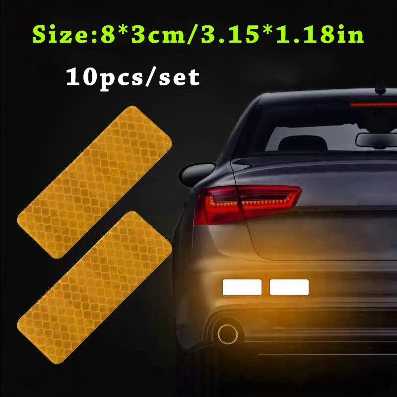 10PCS Car Bumper Reflective Safety Strips