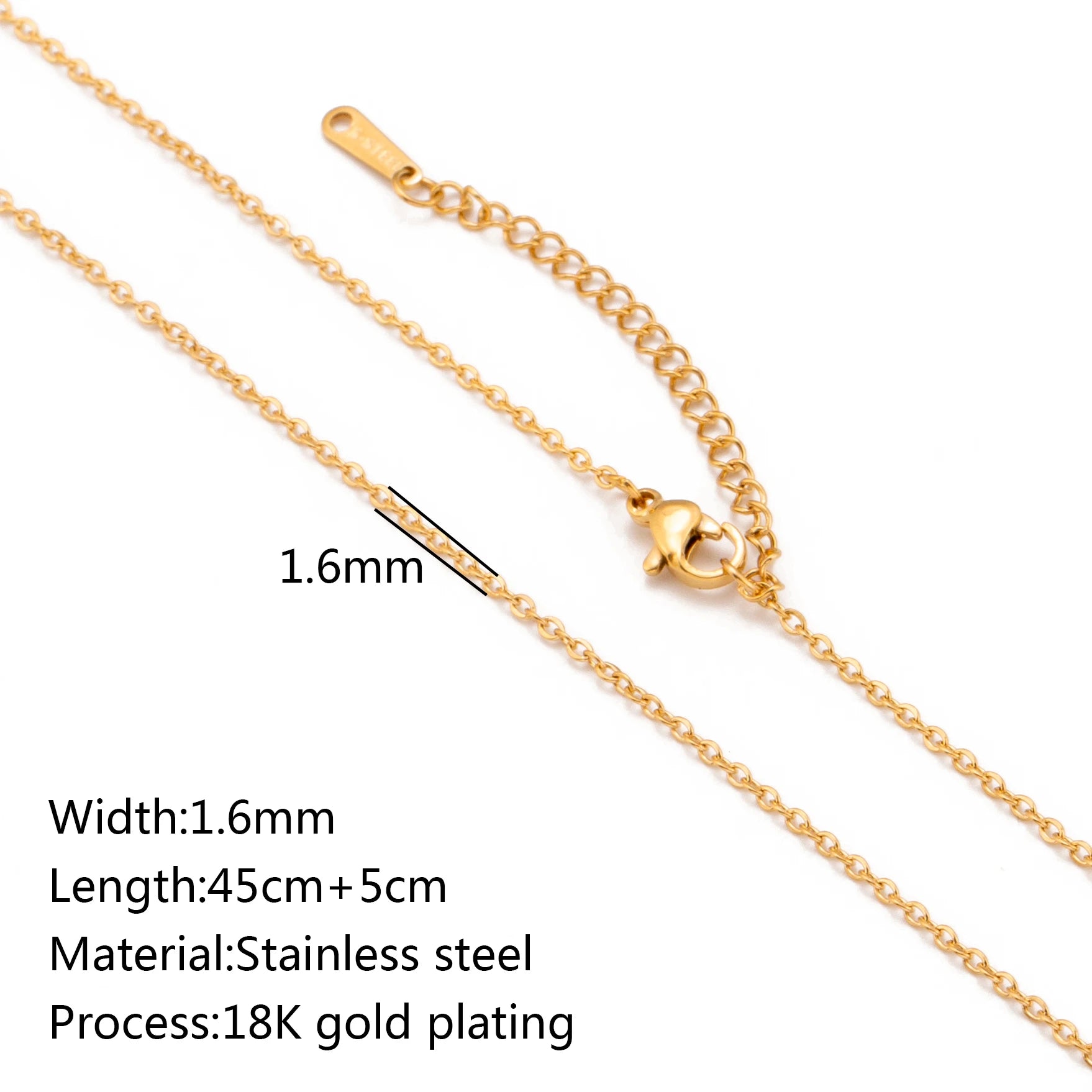 5-Piece 18K Gold PVD Stainless Steel Chain Necklace Set