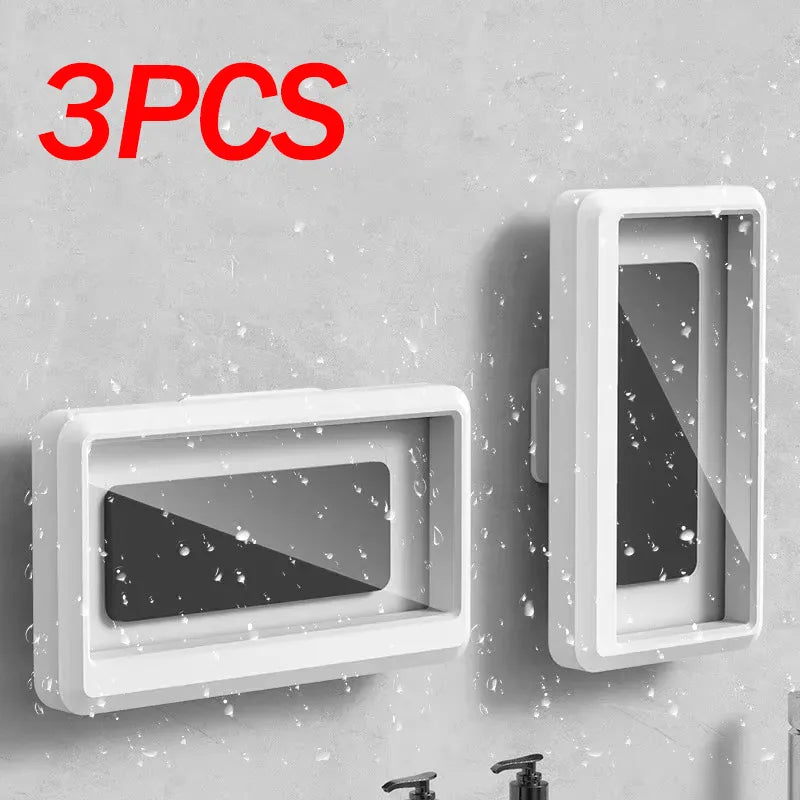 360° Rotating Waterproof Shower Phone Holder – Touch-Friendly Anti-Fog Bathroom Wall Mount
