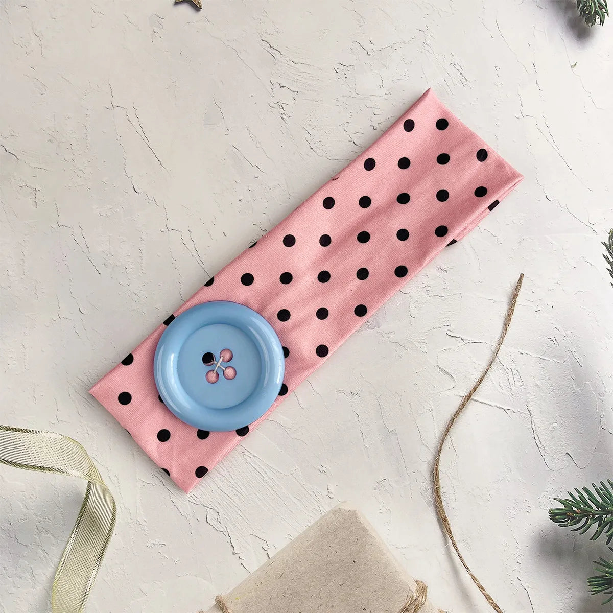 Y2K Retro Polka Dot Stretch Headband