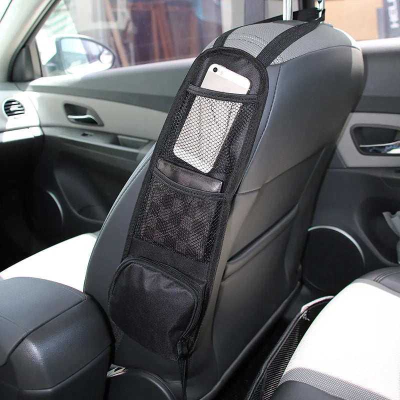 Car Backseat Organizer with Touchscreen Tablet Holder – Multi-Pocket Seat Protector