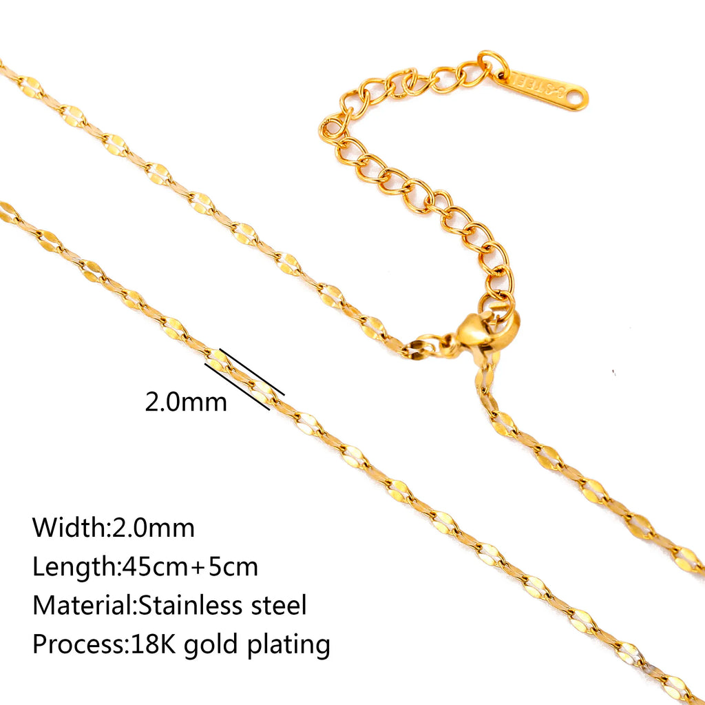 5-Piece 18K Gold PVD Stainless Steel Chain Necklace Set