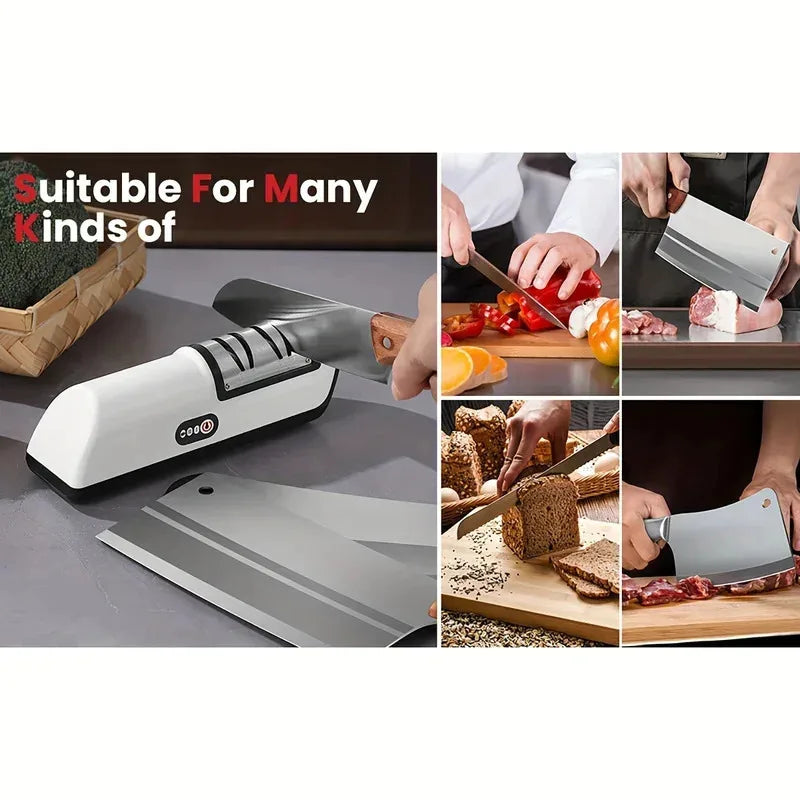 AURELLE Electric Knife Sharpener – 4-Stage Rechargeable Professional Sharpening Tool