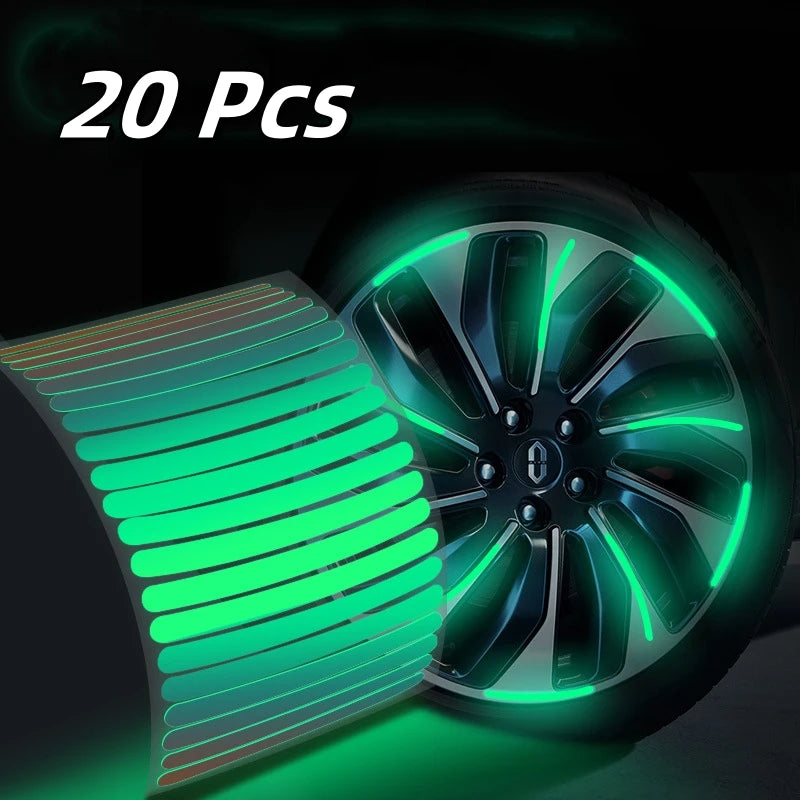Reflective Car Wheel Rim Stickers – 20-Piece Set