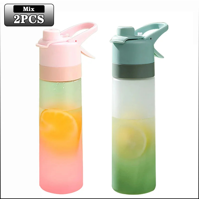 2-in-1 Spray Mist Water Bottle – 650ml Hydration Bottle