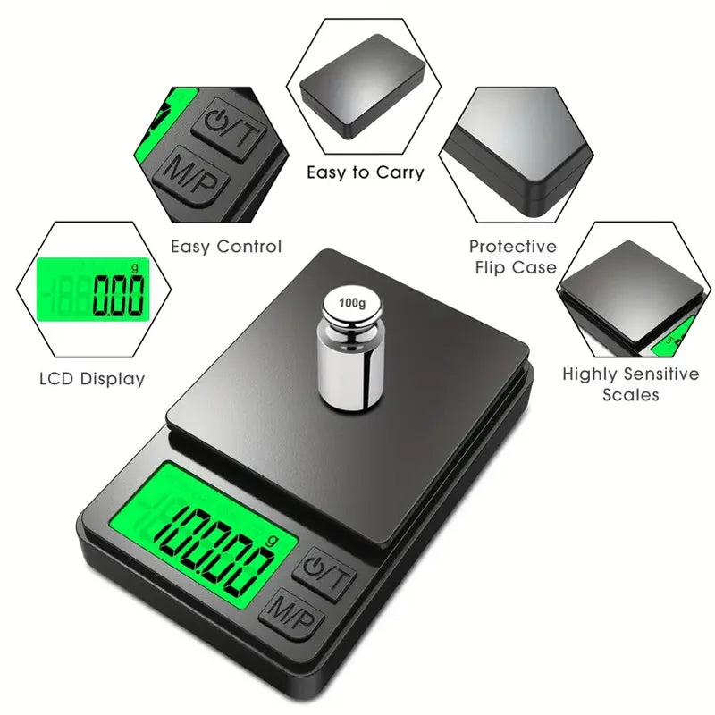 Precision Digital Pocket Scale – 1000g x 0.1g Mini Gram Scale
