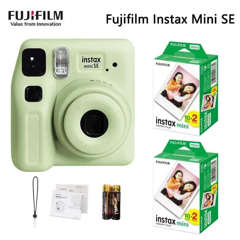 Optional Photo Paper Fujifilm Instax Mini SE Instant Film Camera Auto-focusing Wrist Strap Birthday Christmas Gift Box