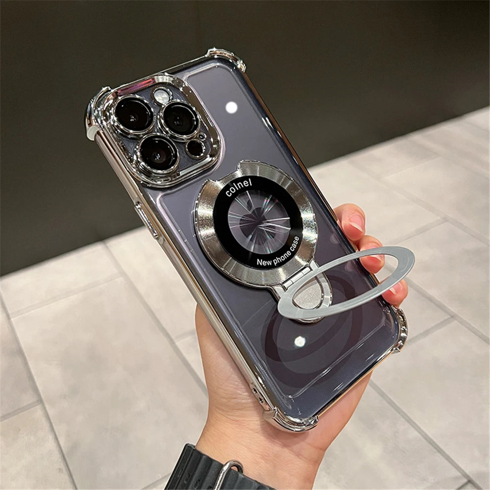 Magnetic Clear iPhone Case with Kickstand