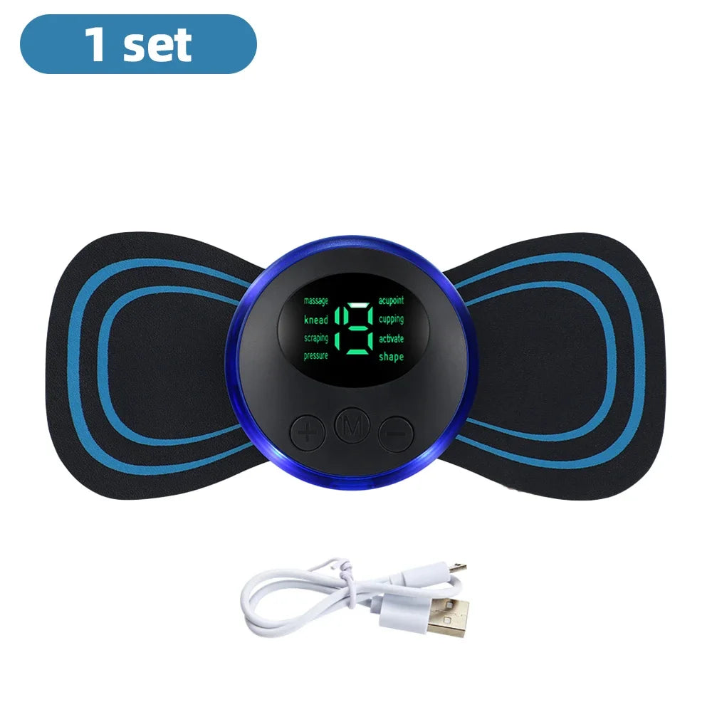Portable EMS Neck & Body Massager – 8 Modes, 19 Intensity Levels