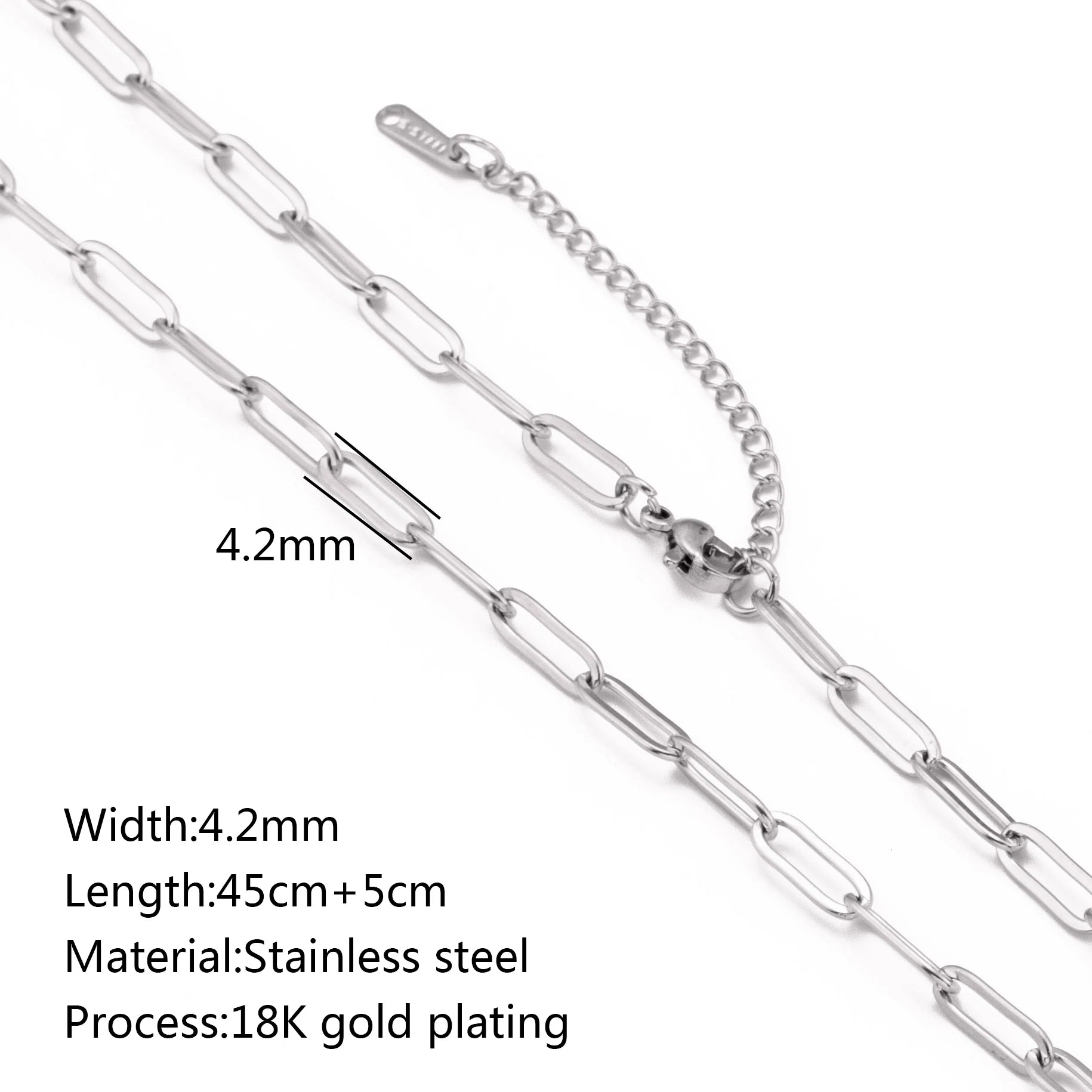 5-Piece 18K Gold PVD Stainless Steel Chain Necklace Set