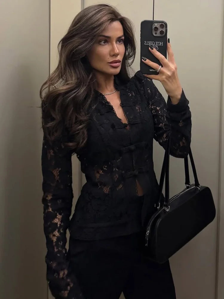 Women’s Lace Hollow Out Summer Shrug Blouse