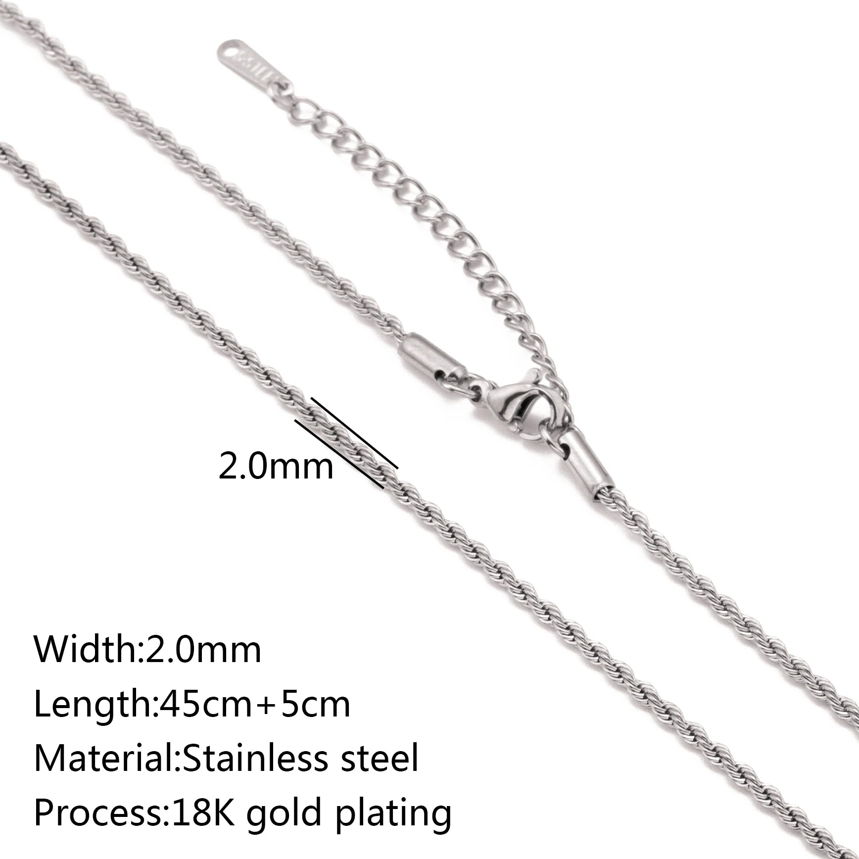 5-Piece 18K Gold PVD Stainless Steel Chain Necklace Set