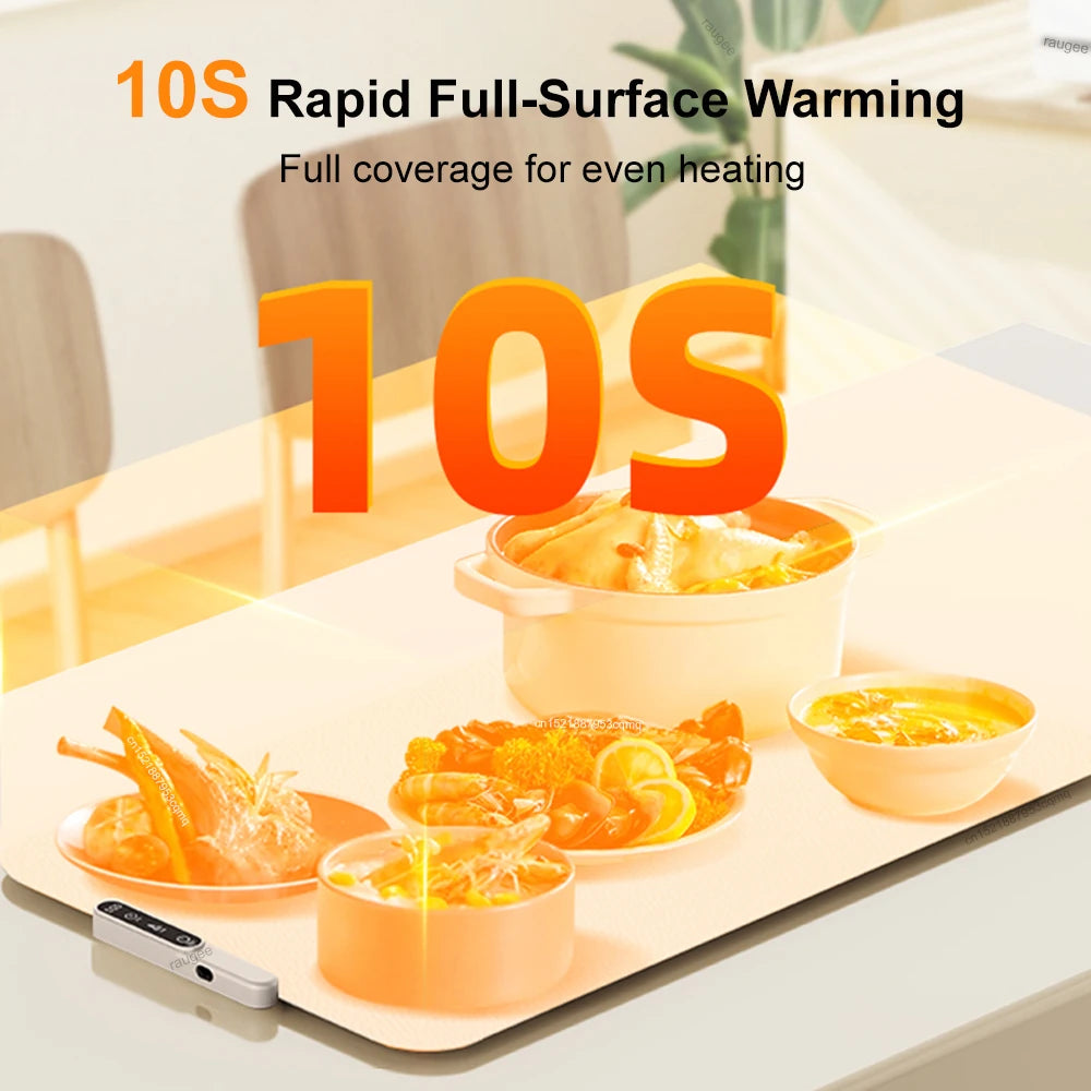 Electric Foldable Food Warmer Mat – Silicone Warming Tray with 6 Temperature Settings