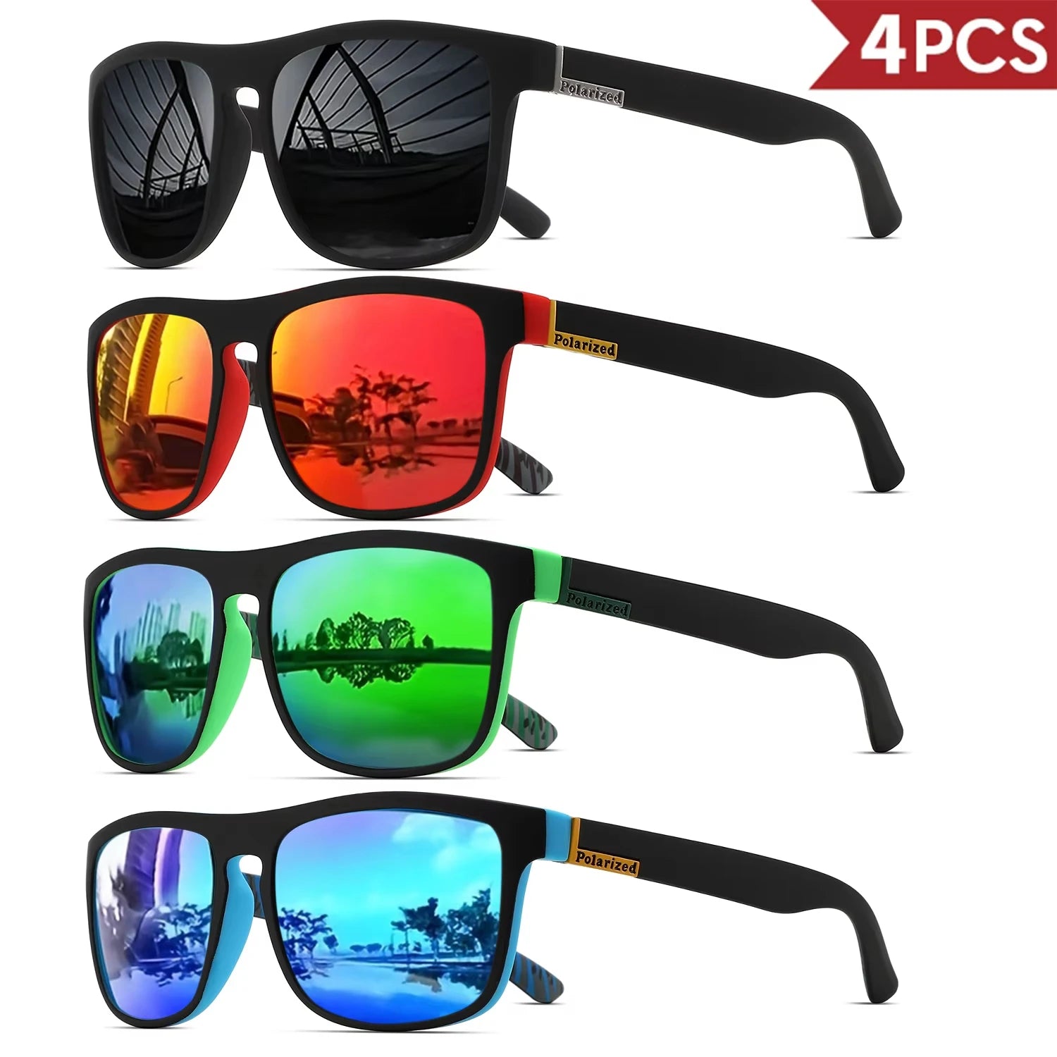 Classic Polarized Square Sunglasses – UV400 Lightweight Sports Eyewear for Driving, Fishing & Cycling