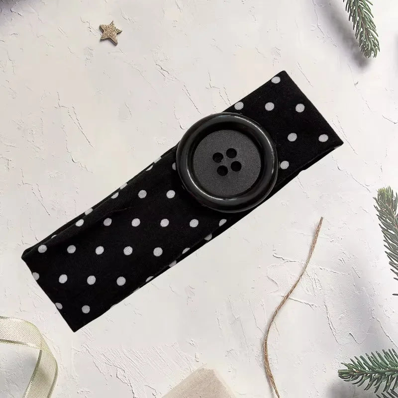 Y2K Retro Polka Dot Stretch Headband