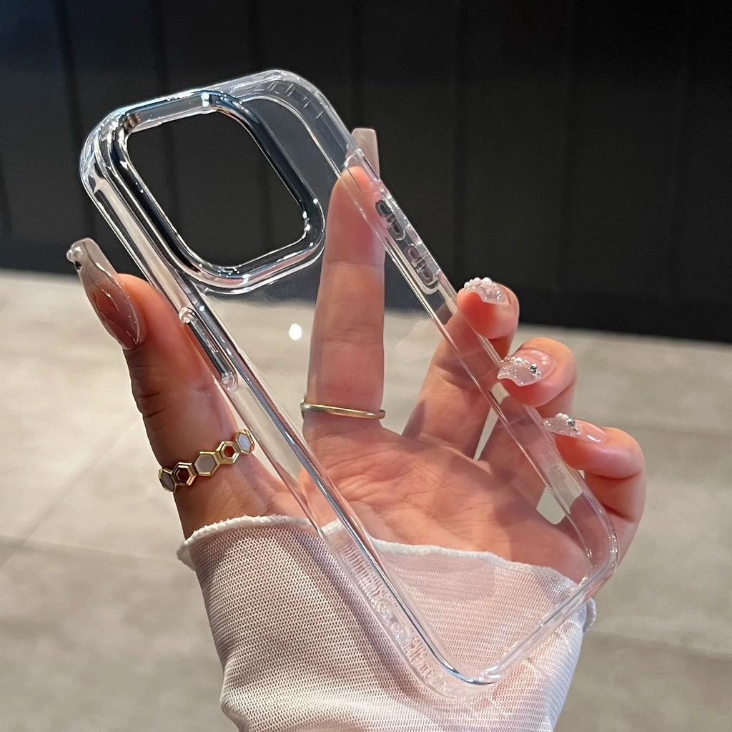 Clear Shockproof Silicone Phone Case – Transparent Protective Cover for iPhone