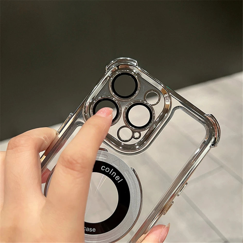 Magnetic Clear iPhone Case with Kickstand