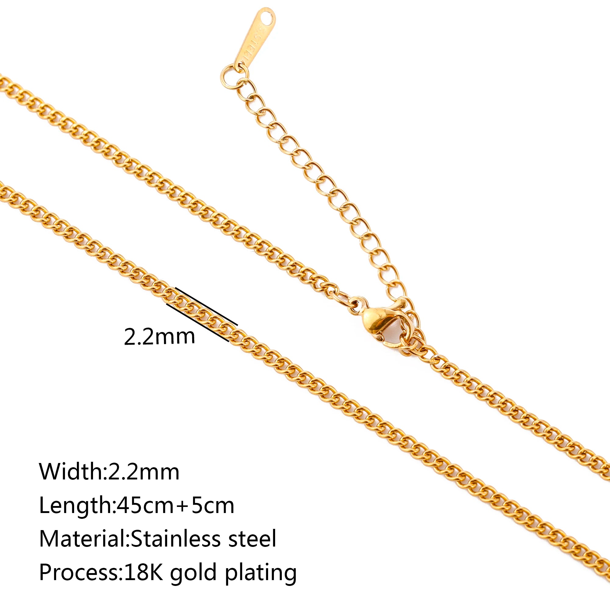 5-Piece 18K Gold PVD Stainless Steel Chain Necklace Set