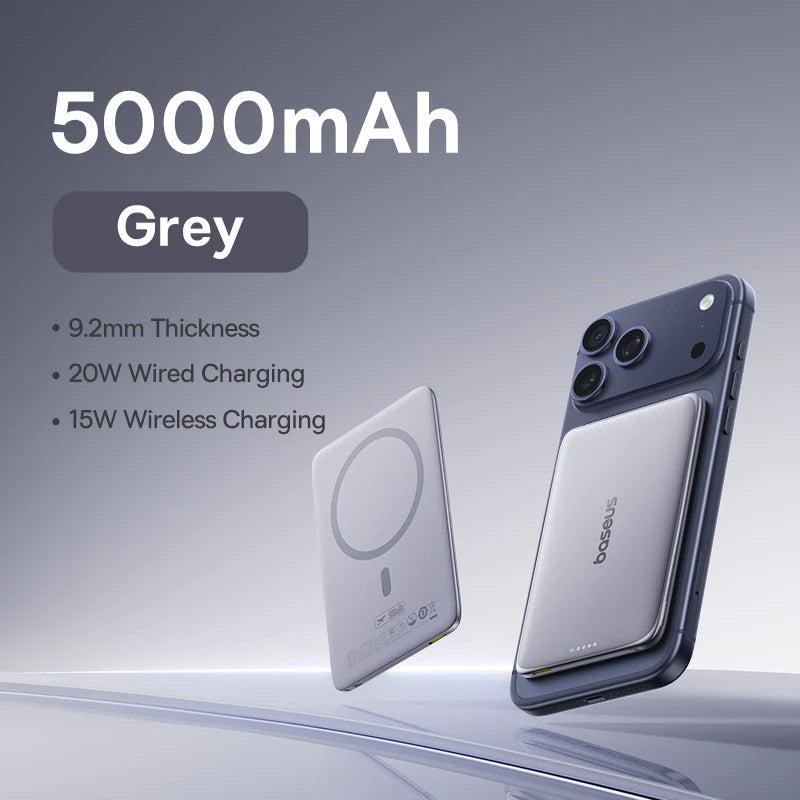 Baseus 5000mAh Magnetic Power Bank | 15W Wireless & 20W USB-C Fast Charging