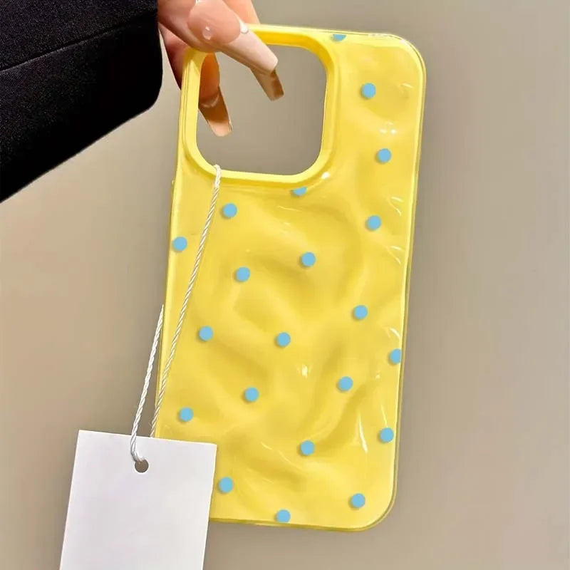 Polka Dot Silicone Phone Case – Shockproof Protective Cover for iPhone