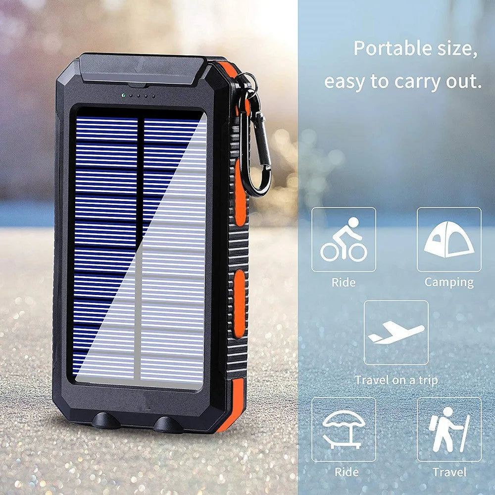 80000mAh Solar Power Bank | Portable Fast Charger with LED Flashlight & Dual USB