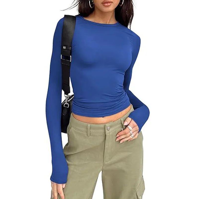 Women’s Long Sleeve Slim Fit Crew Neck Top