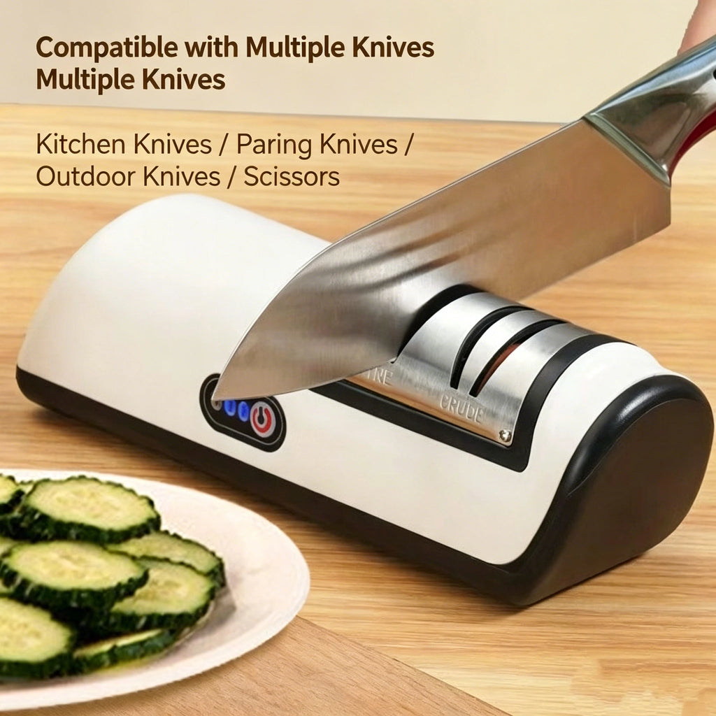 AURELLE Electric Knife Sharpener – 4-Stage Rechargeable Professional Sharpening Tool