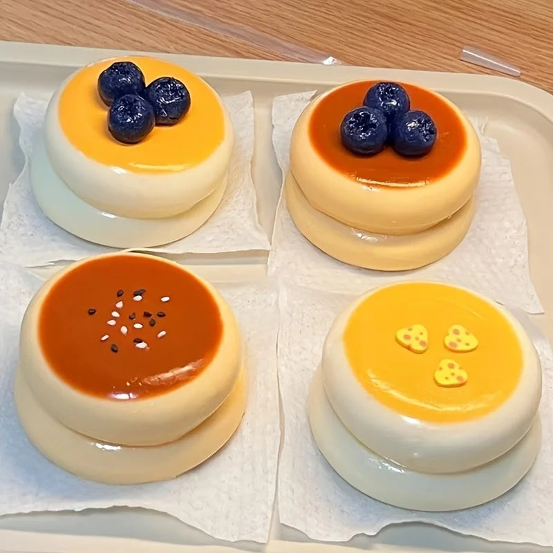 Random Color Realistic Cake Squishy Kawaii Dessert Squeeze Toy Soft Slow Rising Sensory Fidget Anti Stress Relief Anxiety Office Desk Decor Kids Adults Birthday Christmas Gift Party Favors Goody Bag Filler