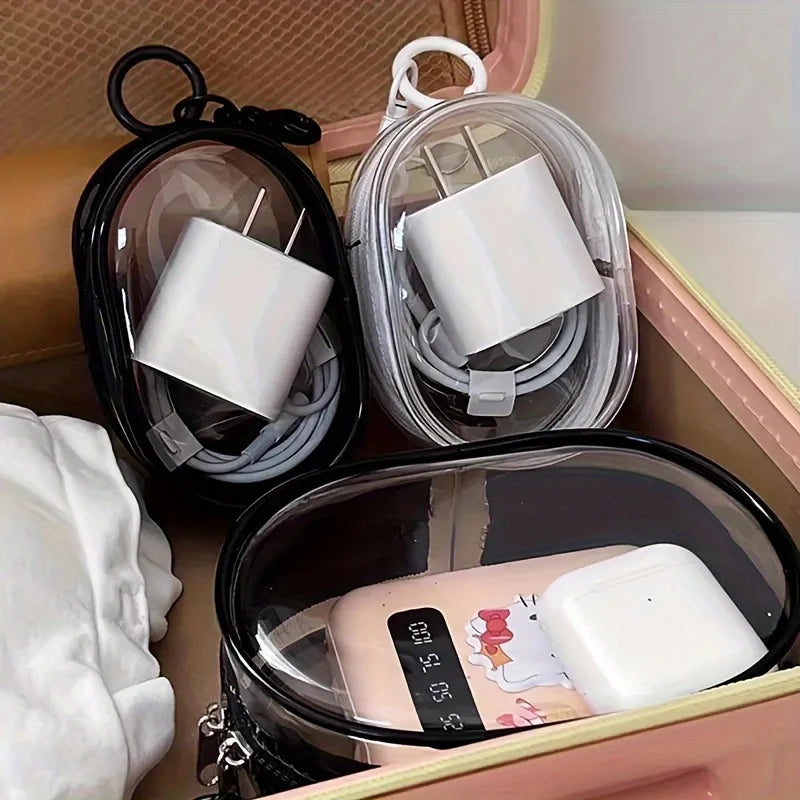 Portable Mini Zipper Storage Pouch – Silicone Organizer for Earbuds & Chargers