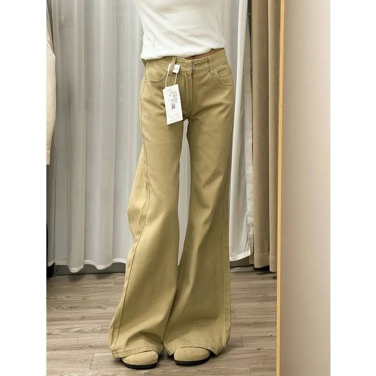 Women's High-Waisted Flare Jeans – Stretch Bell Bottom Denim Pants