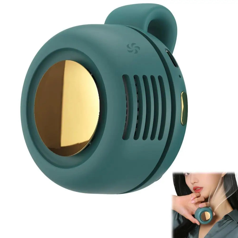 Portable Bladeless Clip-On Mini Fan – USB Rechargeable, 3-Speed Silent Cooling