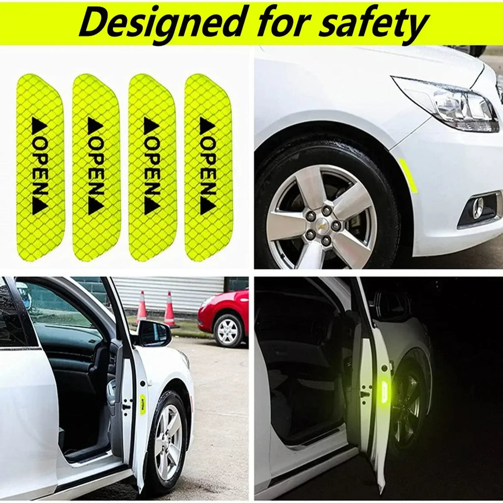 4PCS Reflective Car Door Warning Stickers