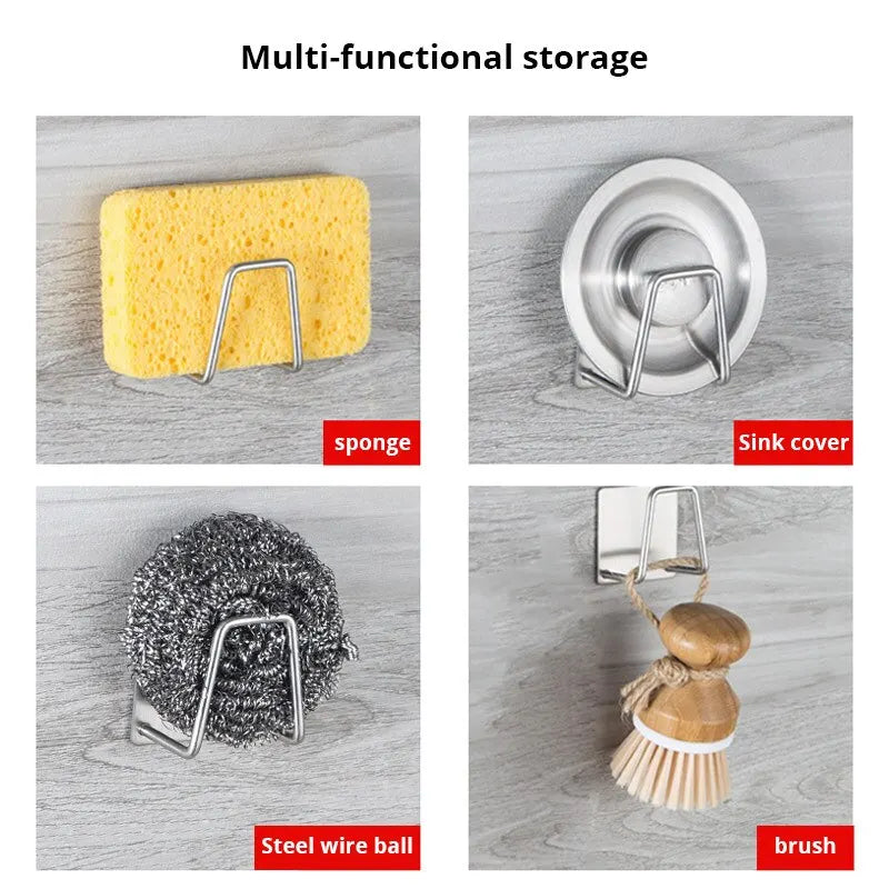 Stainless Steel Sink Sponge Holder – Suction Cup Kitchen Organizer