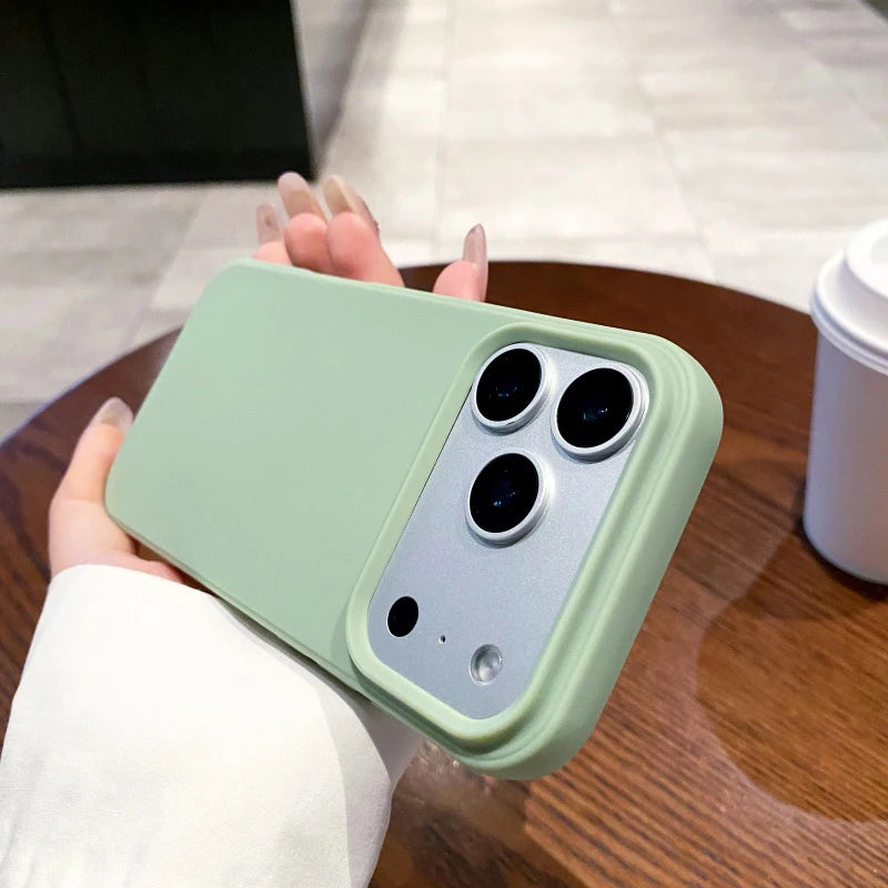 Luxury Matte Silicone Case for iPhone 15–17 Series – Soft-Touch Candy Color Cover with Raised Camera & Screen Protection