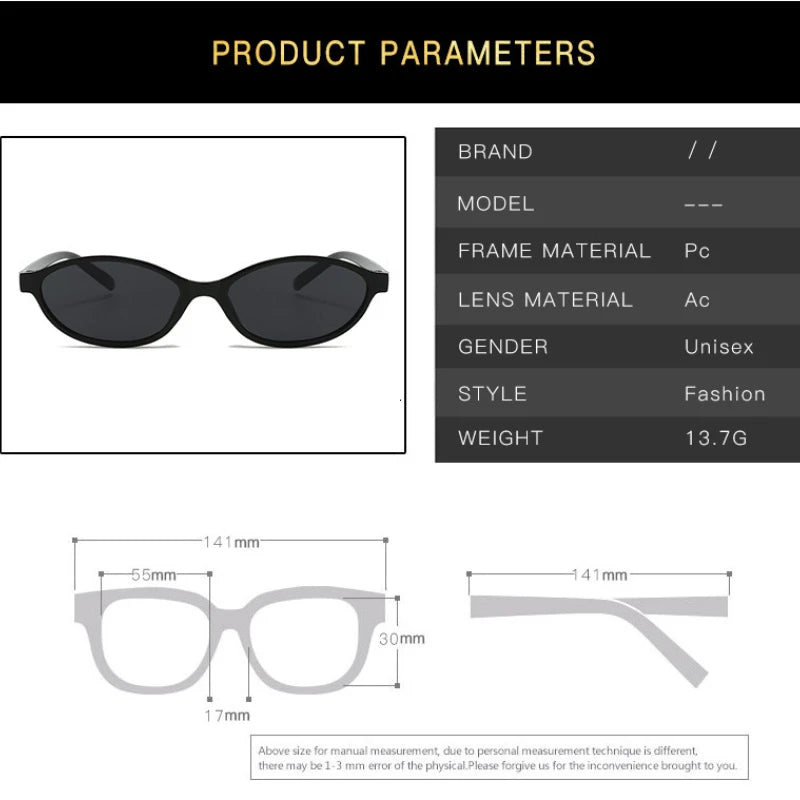 Retro Oval Cat Eye Sunglasses – UV400 Fashion Sunglasses for Women