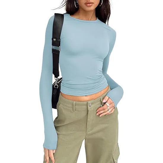 Women’s Long Sleeve Slim Fit Crew Neck Top