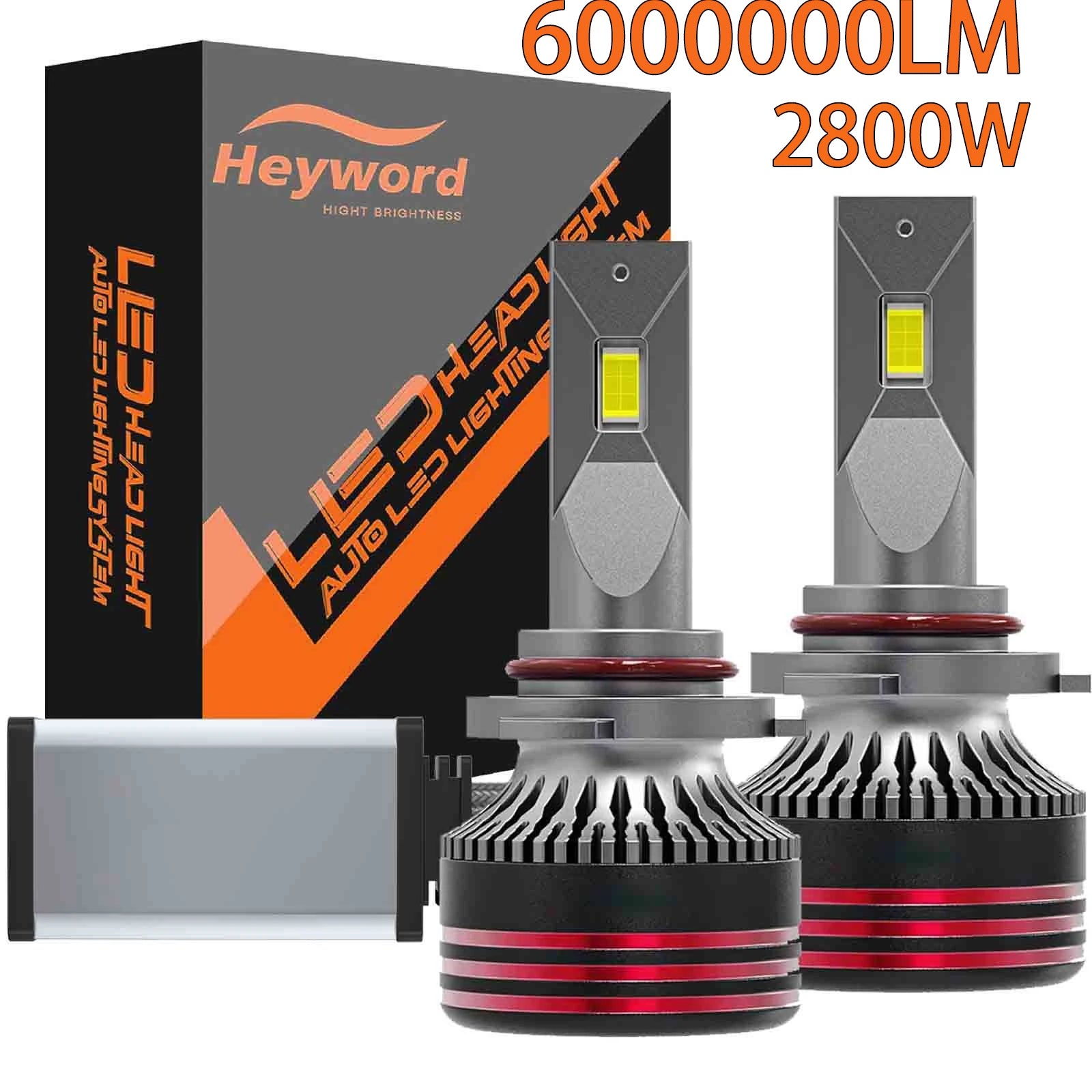 Heyword 2800W 6000000LM PLUS H7 H11 H1 H4 Led Headlight Bulb 6000K LED HB3 HB4 Double Copper Tube Led Light Kit for Car 12V 2PCS