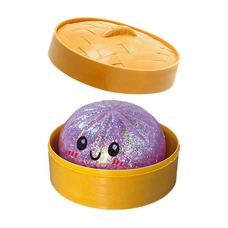 Glitter Dumpling Squishy – Sparkly Sensory Stress Relief Toy