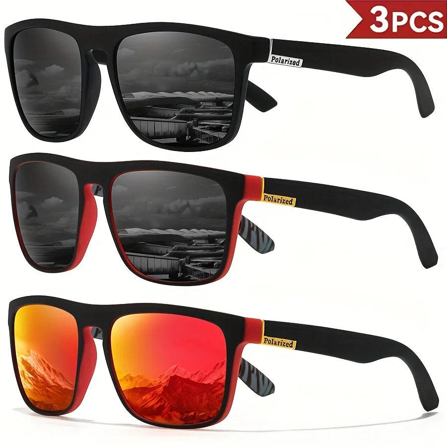 Classic Polarized Square Sunglasses – UV400 Lightweight Sports Eyewear for Driving, Fishing & Cycling