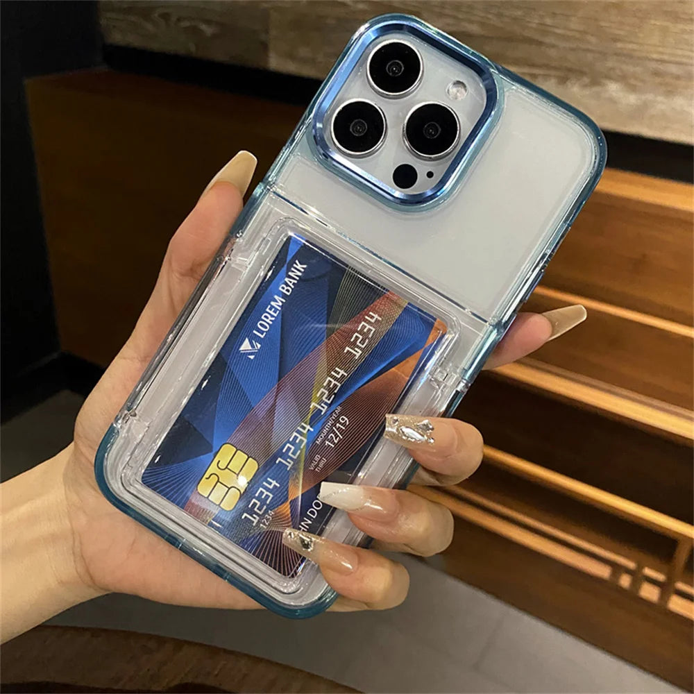 Clear Card Holder Phone Case – Shockproof Wallet Case for iPhone