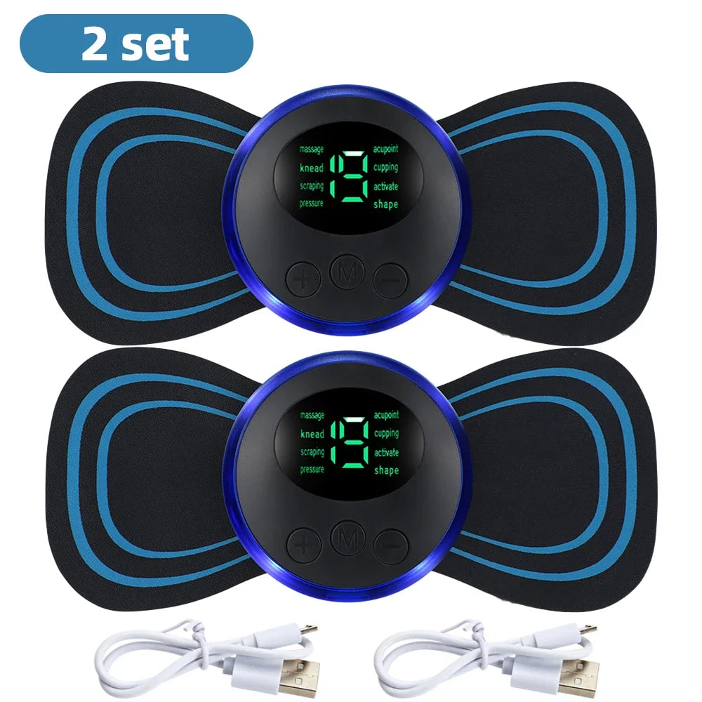 Portable EMS Neck & Body Massager – 8 Modes, 19 Intensity Levels
