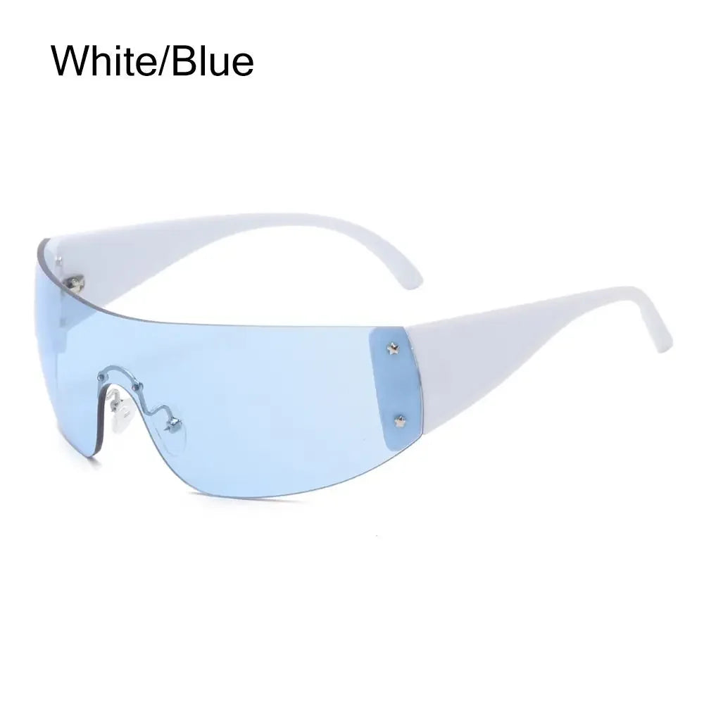 Y2K Rimless Wraparound Sunglasses – UV400 Shield Eyewear for Women & Men