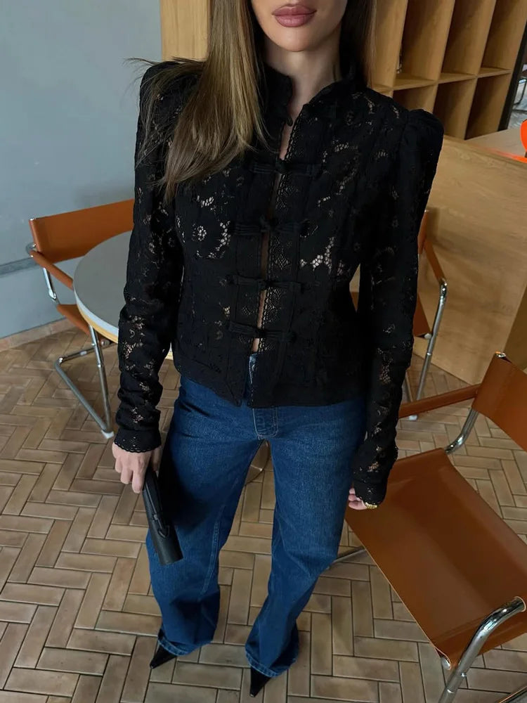 Women’s Lace Hollow Out Summer Shrug Blouse