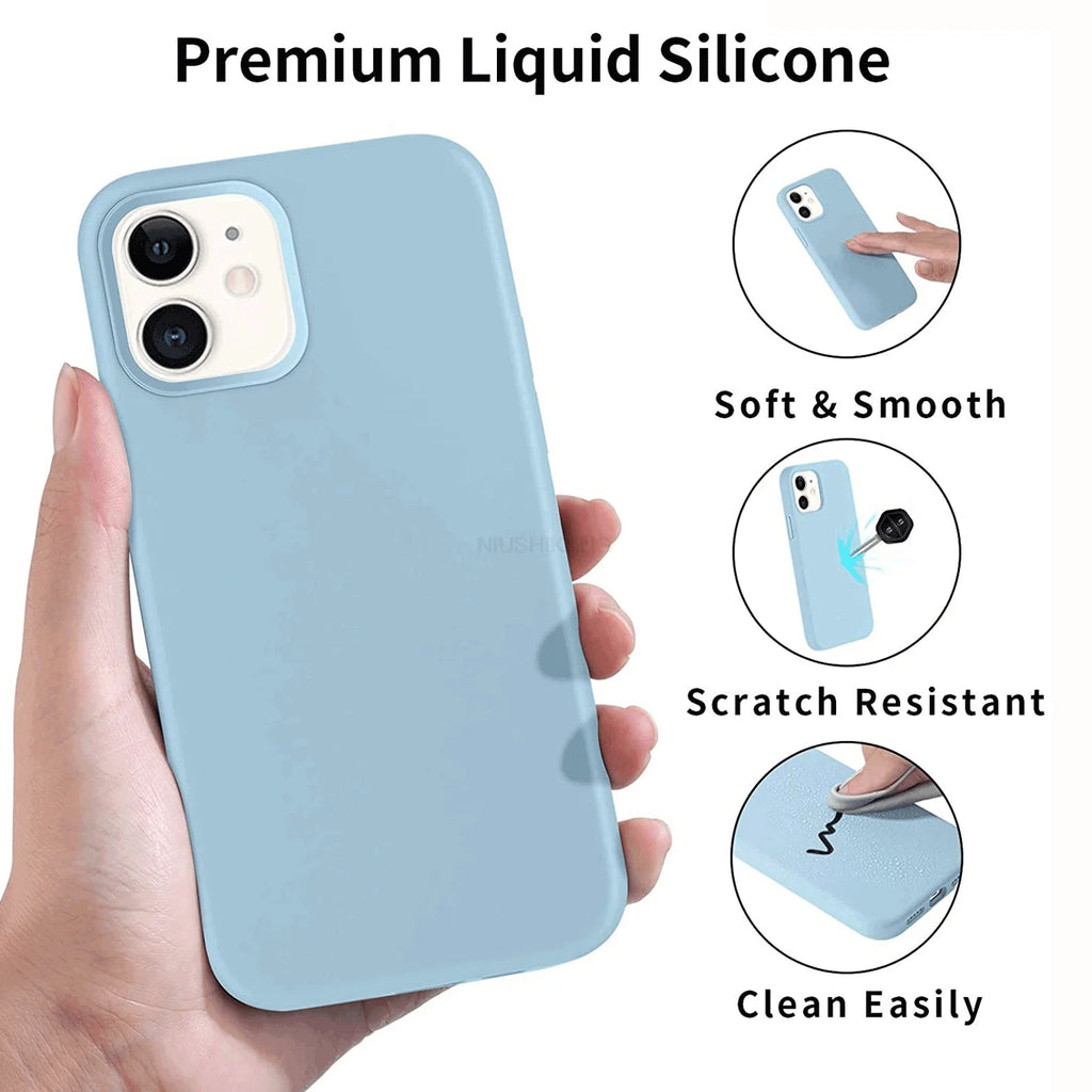 Liquid Silicone Phone Case – Full Coverage Protective Cover for iPhone
