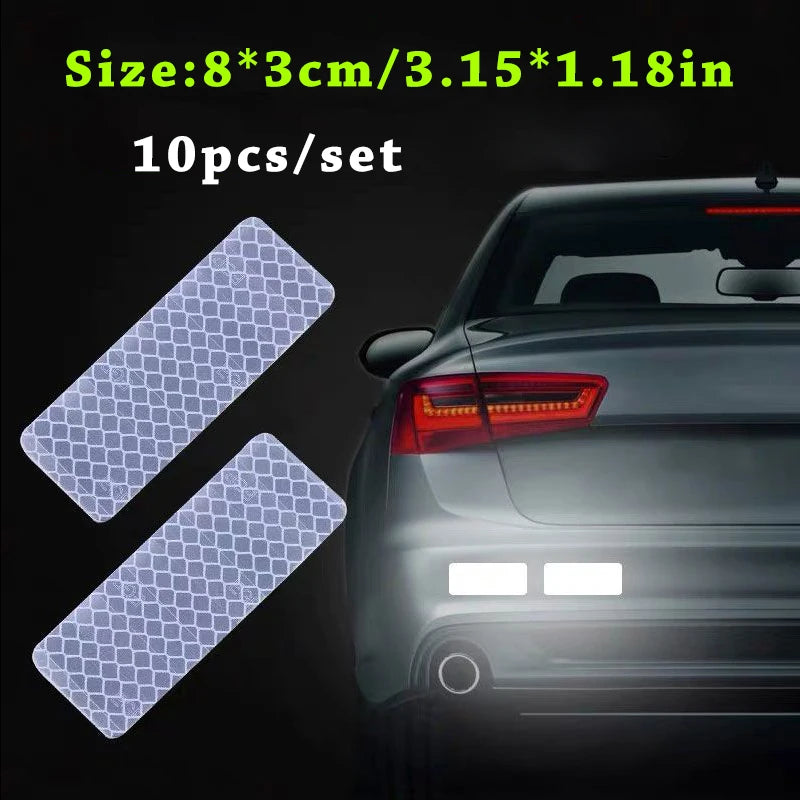 10PCS Car Bumper Reflective Safety Strips
