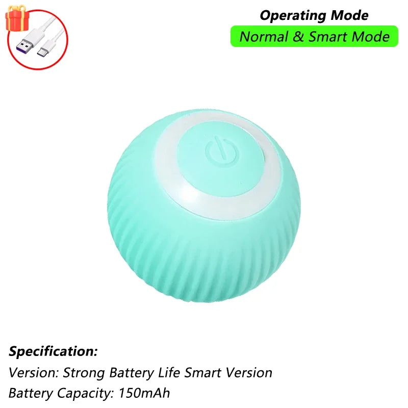 Interactive Automatic Rolling Cat Ball with Moving Tail – Rechargeable Smart Pet Toy